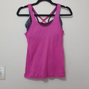 Lululemon Solid Pink Tank Top Sports Bra